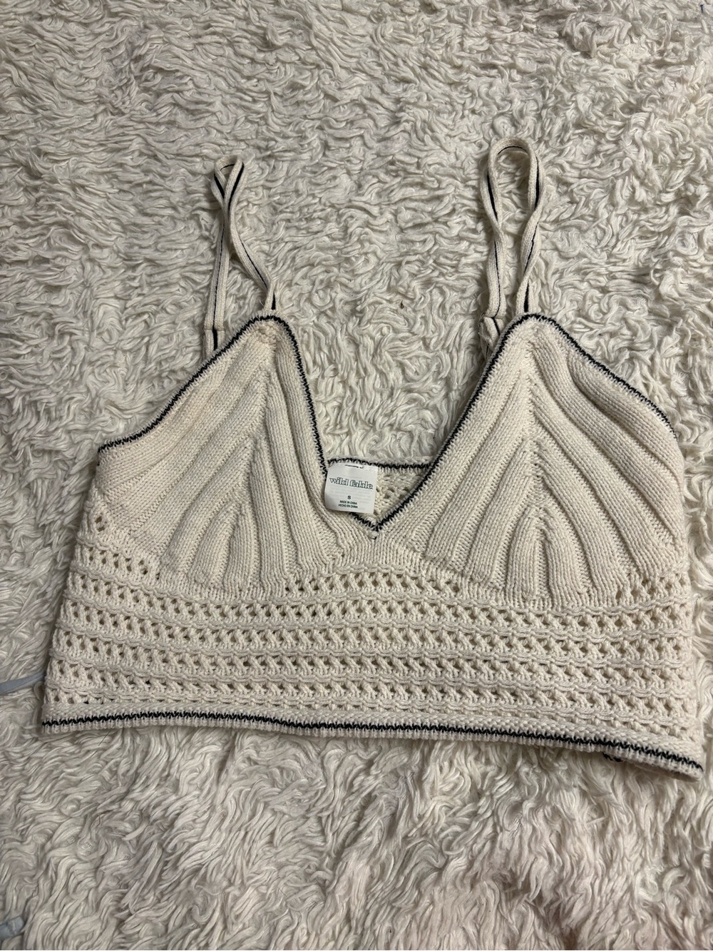 Wild Fable Wilfred Cream Knit Cropped Tank Top